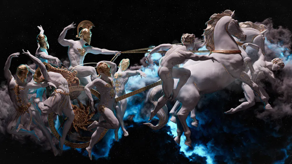 Apollo's Chariot, digital artwork by Muhju