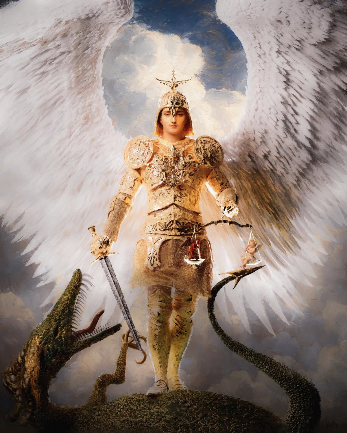 Archangel Michael, digital artwork by Muhju