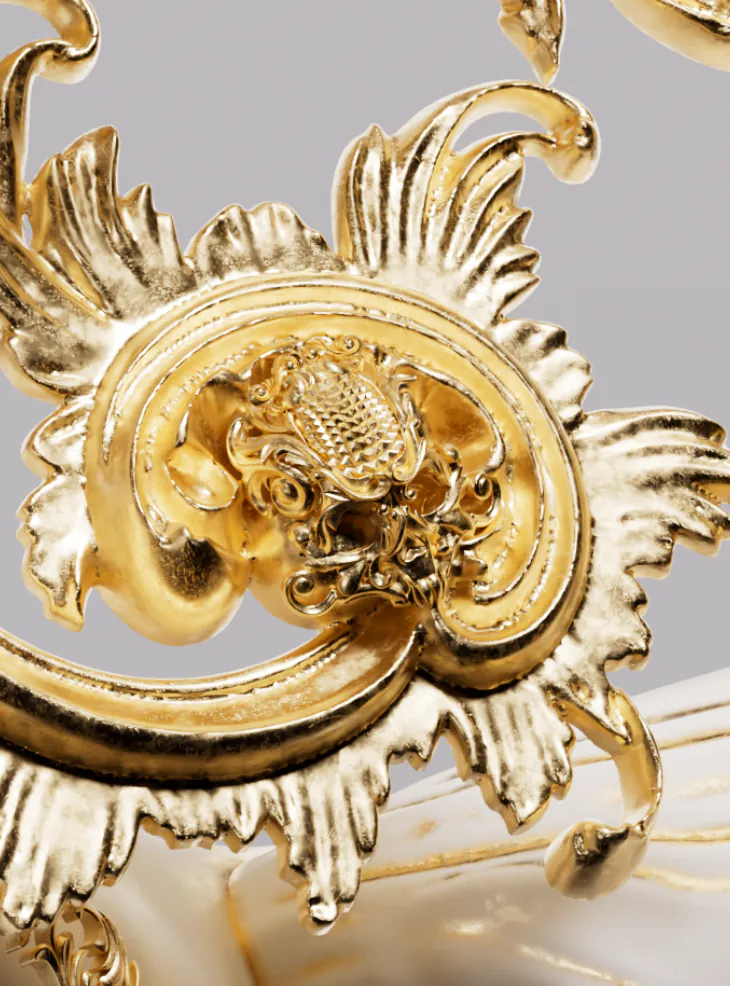 Close-up of a gold baroque ornament