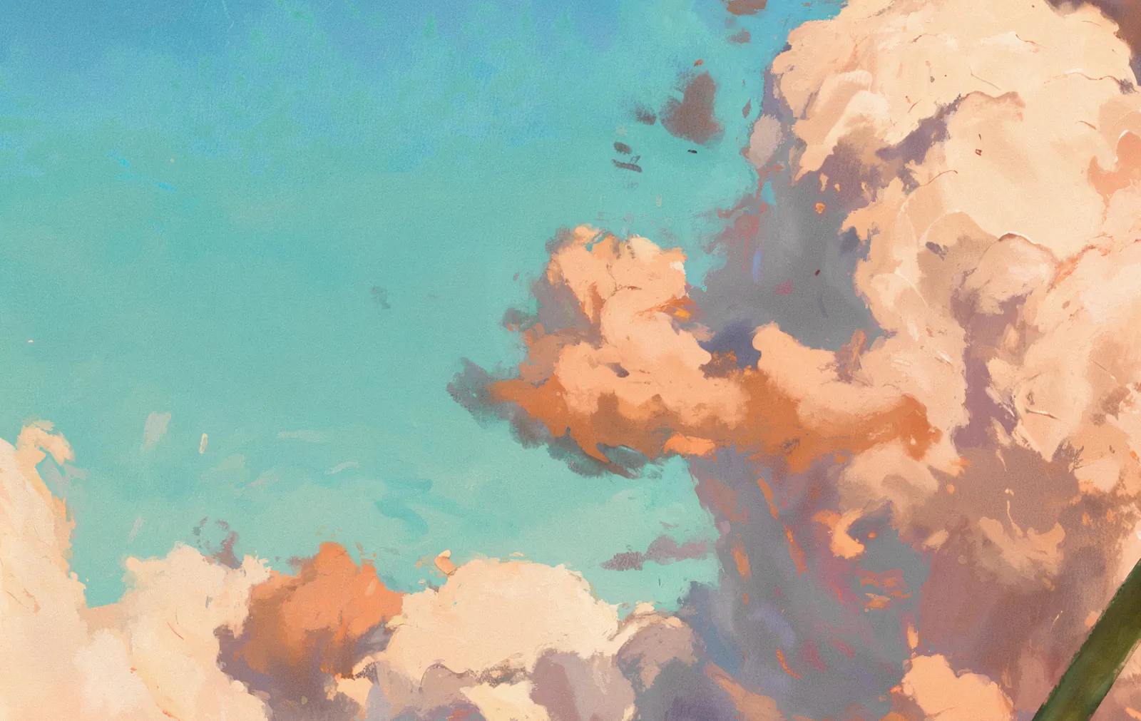 A crop of the finished sky with one small cloud beside the large cloud