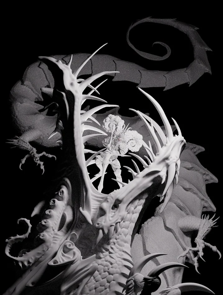 3D model of the dragon, first state