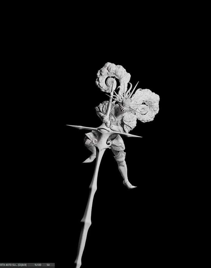 3D model of the dragon, second state