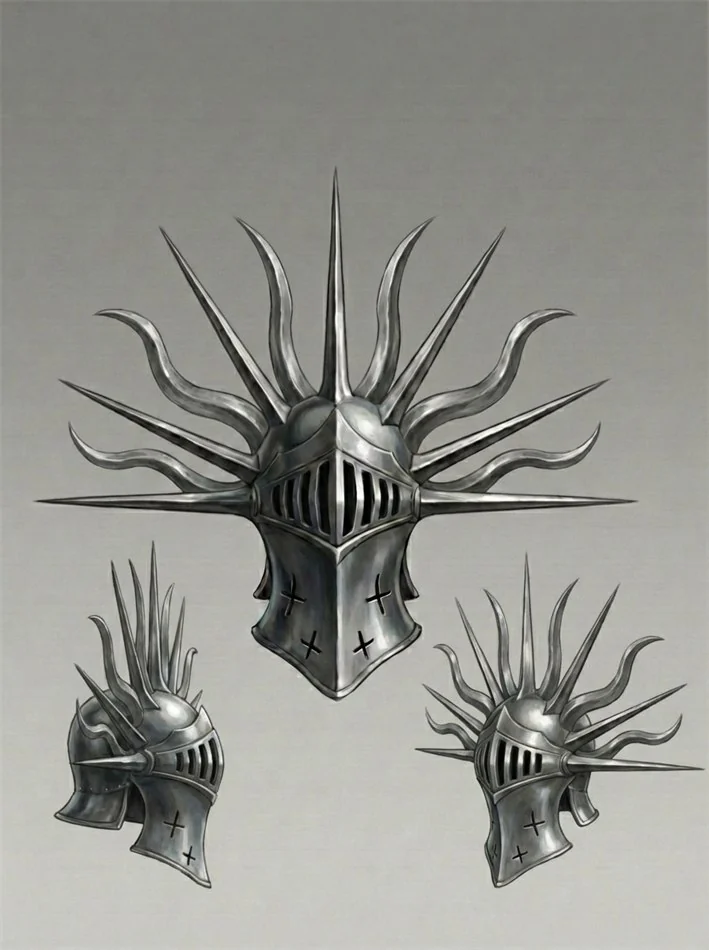Studies of the knight’s helm