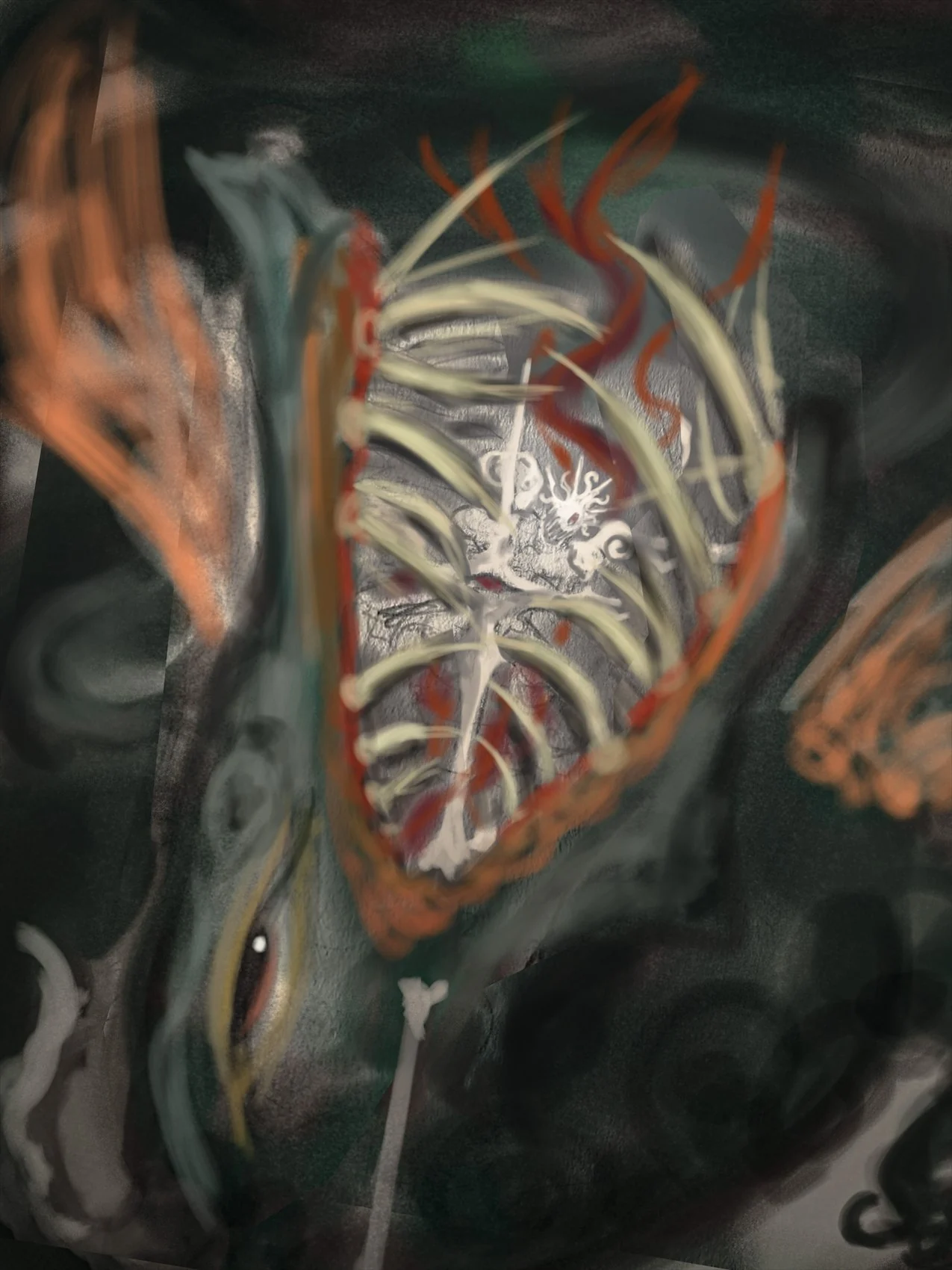 Jesperish’s opening sketch of the dragon