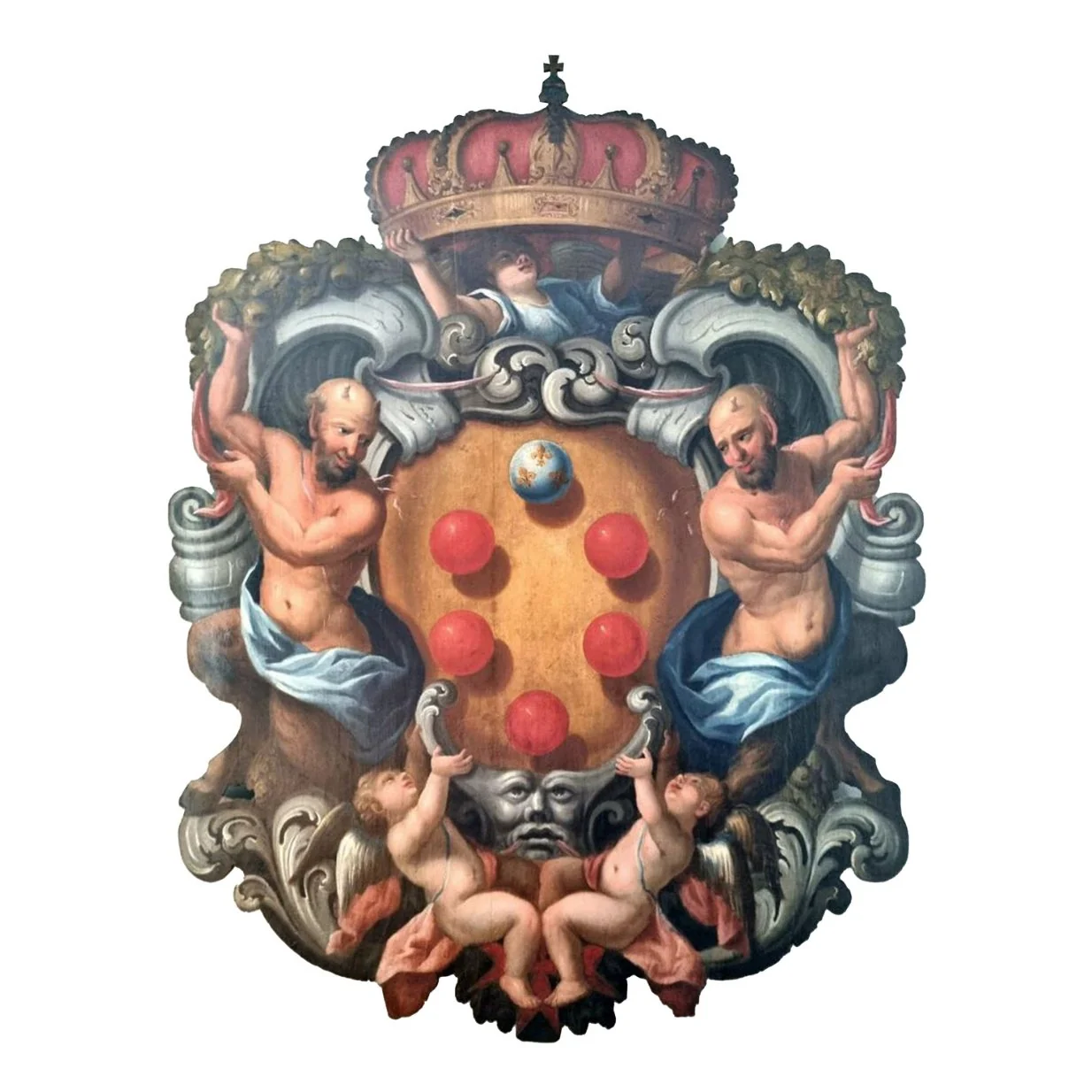 The painted Medici arms cut out against a white background.