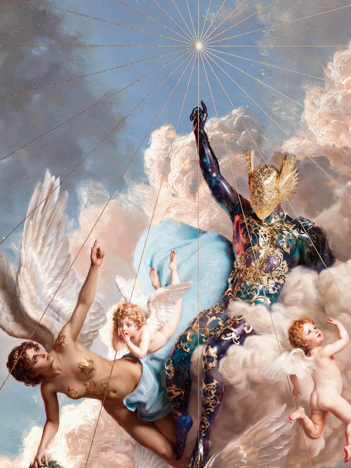 Detail: Metatron pointing towards the sun